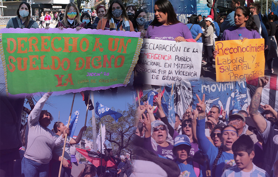 Cobertura: mujeres trabajadoras en Marcha en Argentina